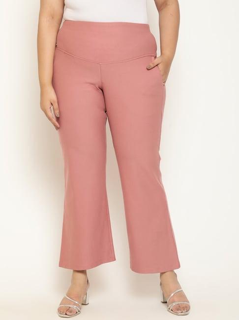 amydus dusty pink flared fit high rise pants