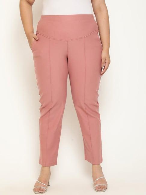 amydus light pink straight fit high rise pants