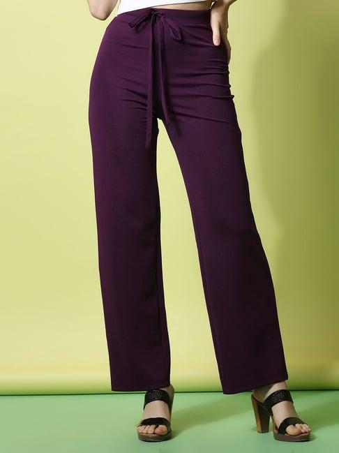 selvia wine regular fit mid rise trousers