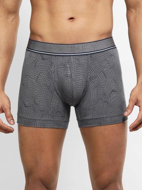 jockey gun metal regular fit printed trunks