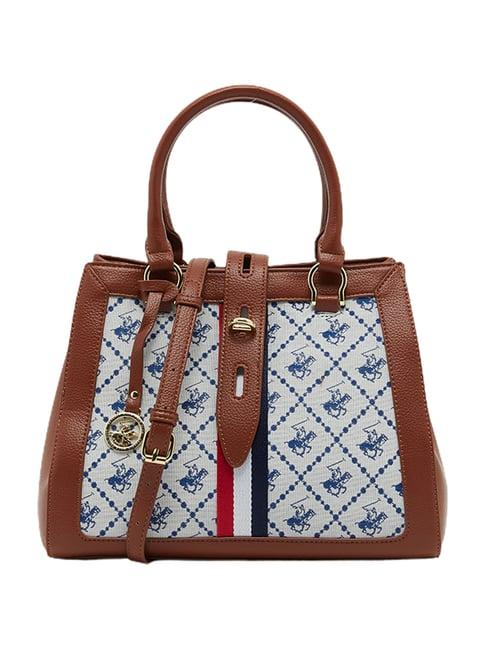 beverly hills polo club multicolor printed satchel handbag