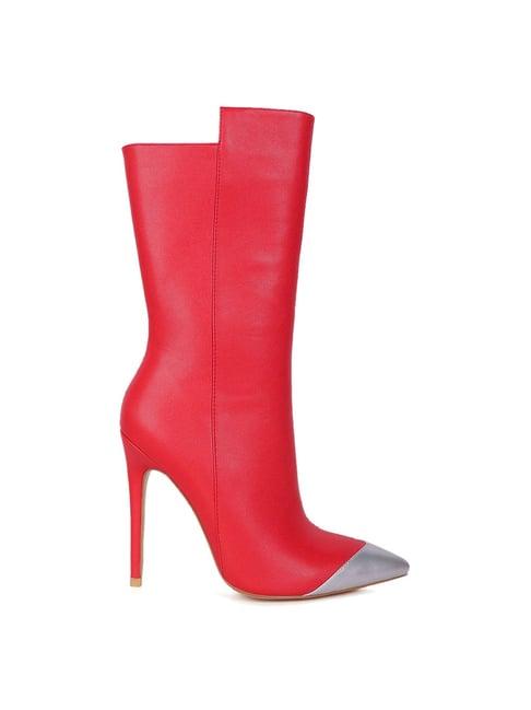 london rag women's red stiletto booties