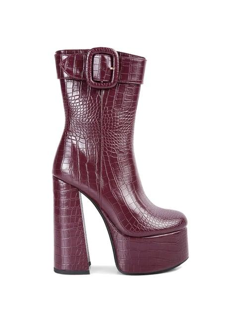 london rag women's burgundy casual booties