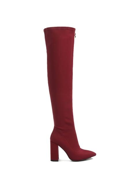 london rag women's burgundy casual booties