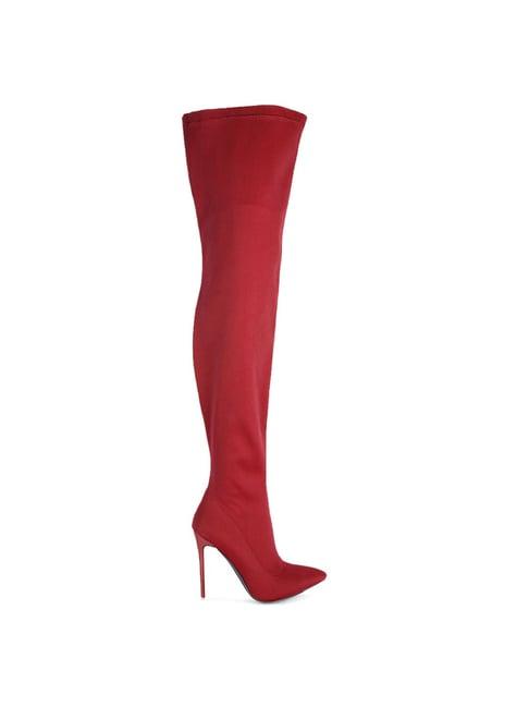 london rag women's burgundy stiletto booties