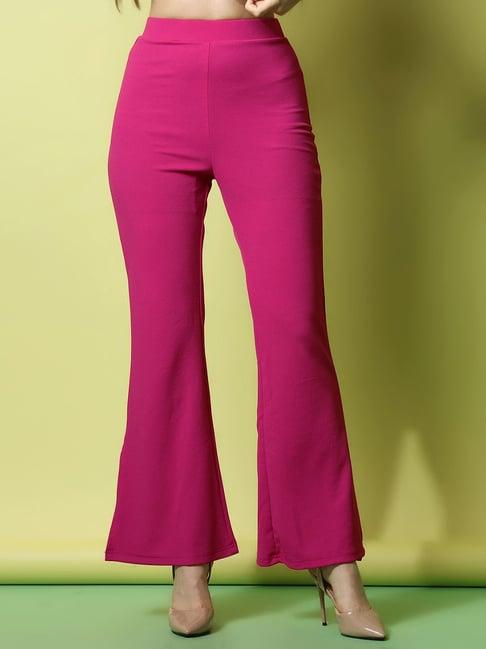 selvia dark pink regular fit mid rise trousers