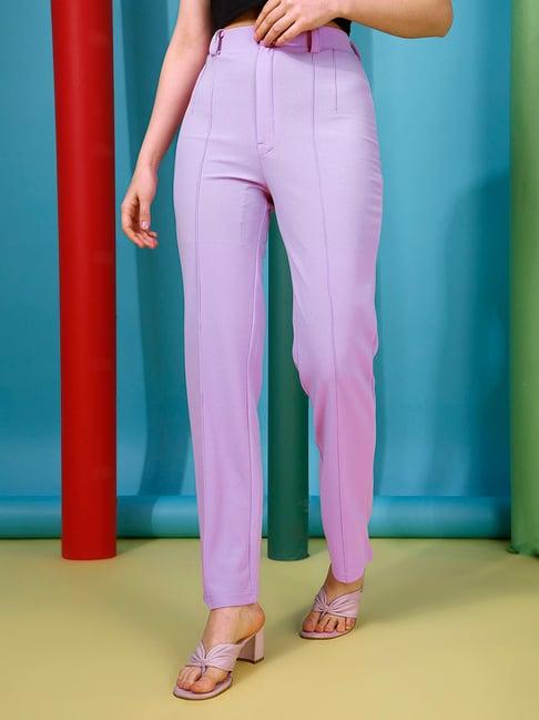 selvia lavender regular fit mid rise trousers