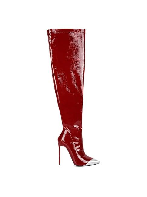 london rag women's burgundy stiletto booties