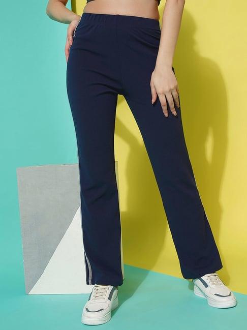 selvia navy regular fit mid rise trousers