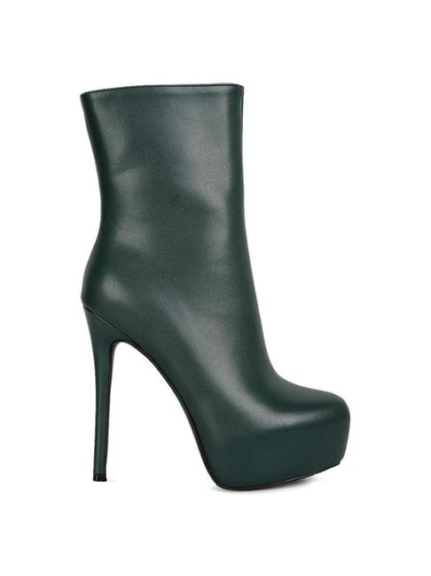 london rag women's green stiletto booties