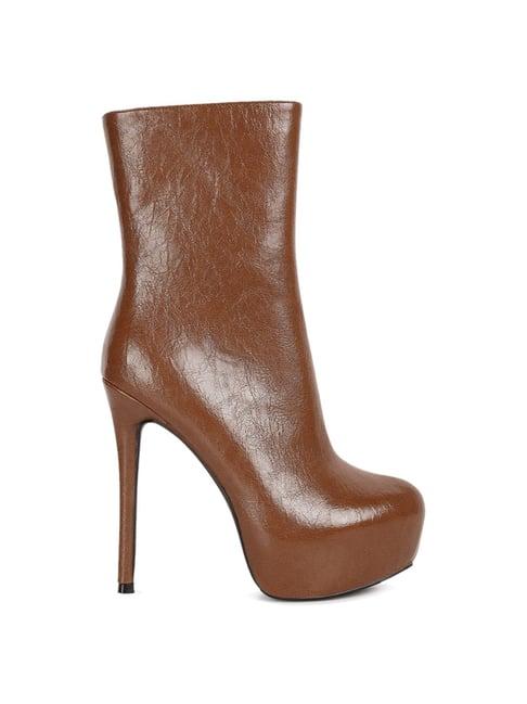 london rag women's tan stiletto booties