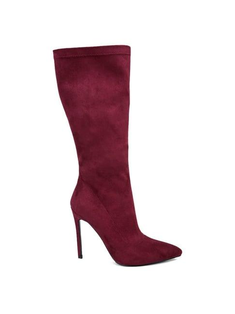 london rag women's burgundy stiletto booties