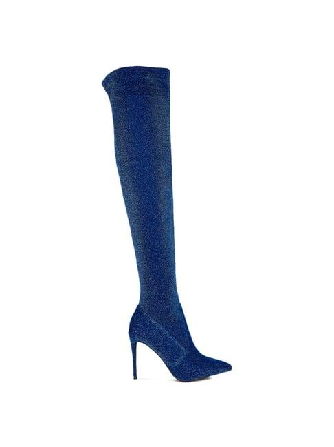 london rag women's blue stiletto booties