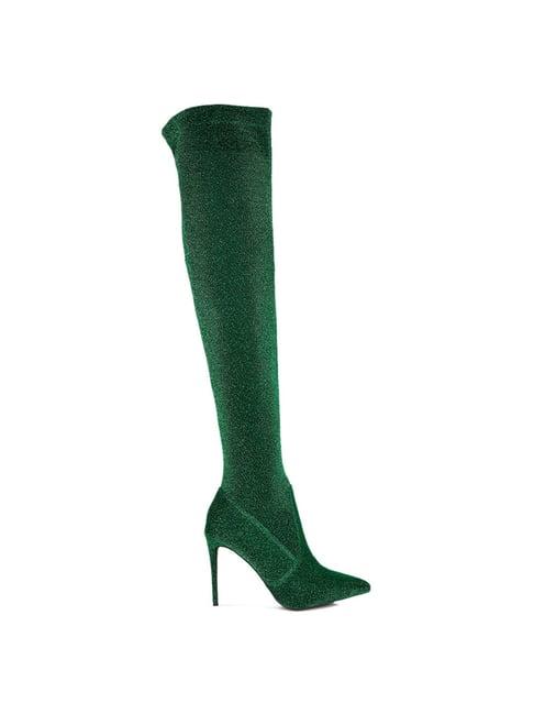 london rag women's green stiletto booties