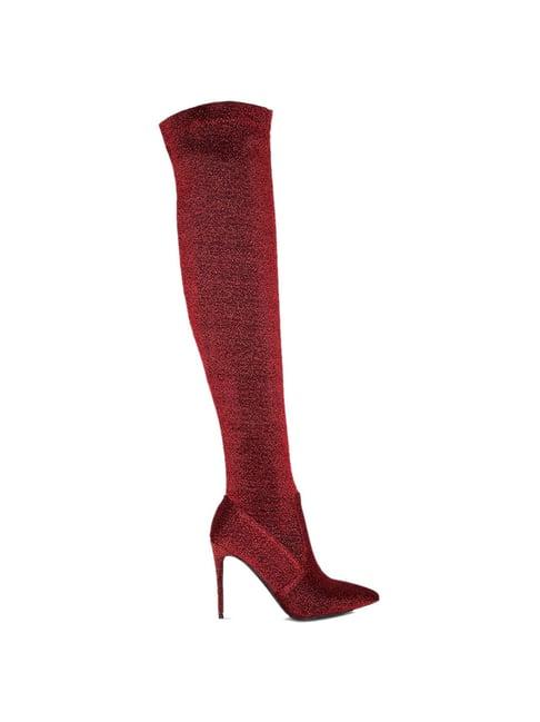 london rag women's red stiletto booties