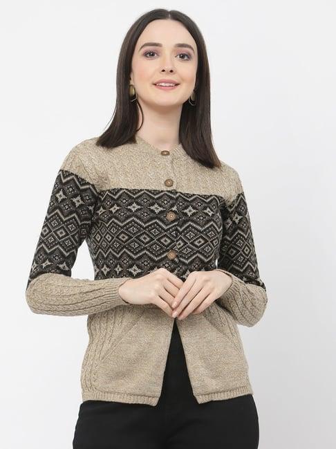 kalt beige printed cardigan