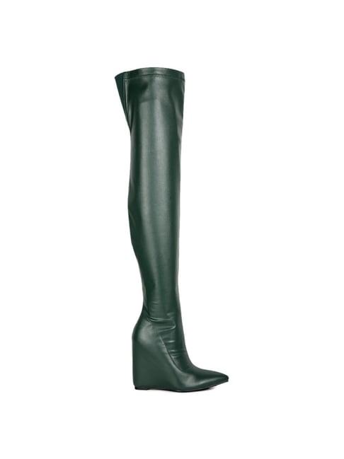 london rag women's green wedge booties