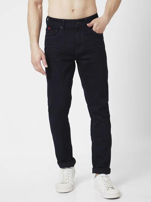 spykar raw blue cotton regular fit jeans