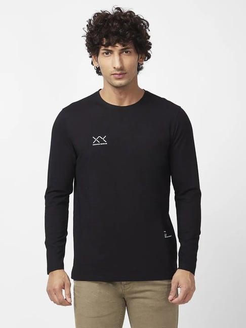 spykar black slim fit t-shirt