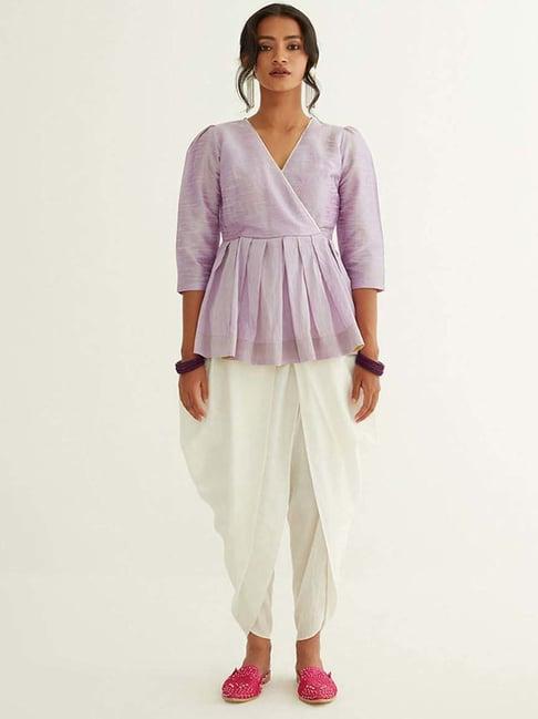 abhishti lilac self pattern tunic