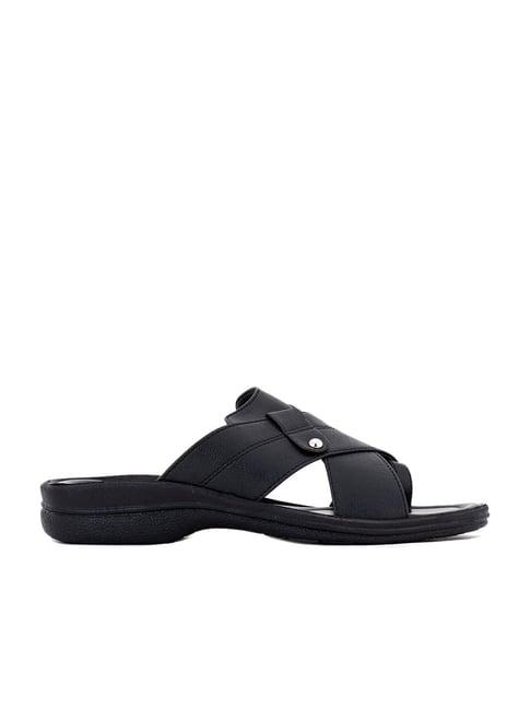 khadim men's black toe ring sandals