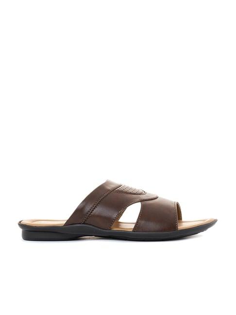 khadim men's brown toe ring sandals