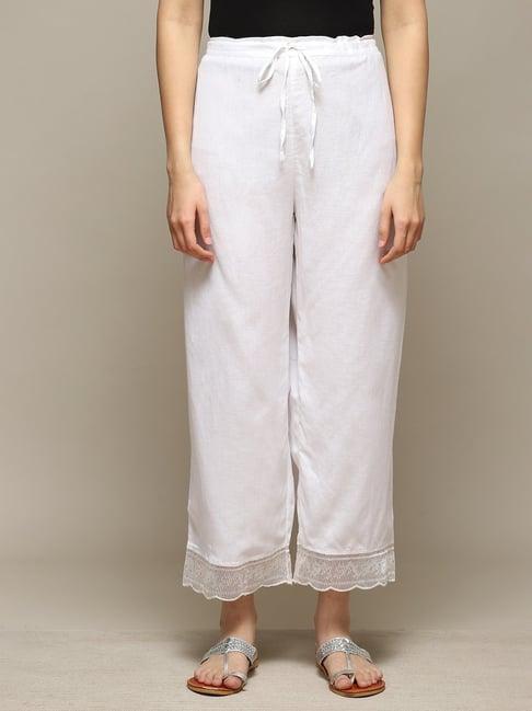 biba white regular fit palazzos