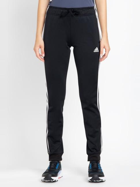 adidas black striped track pants