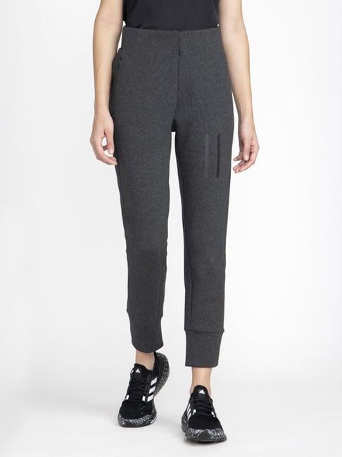 adidas black cotton mid rise track pants