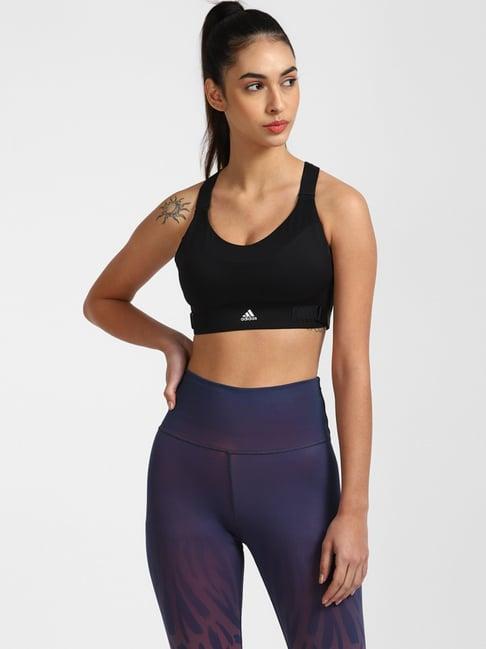 adidas black padded sports bra