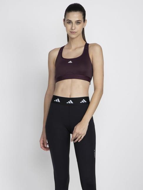 adidas maroon padded sports bra