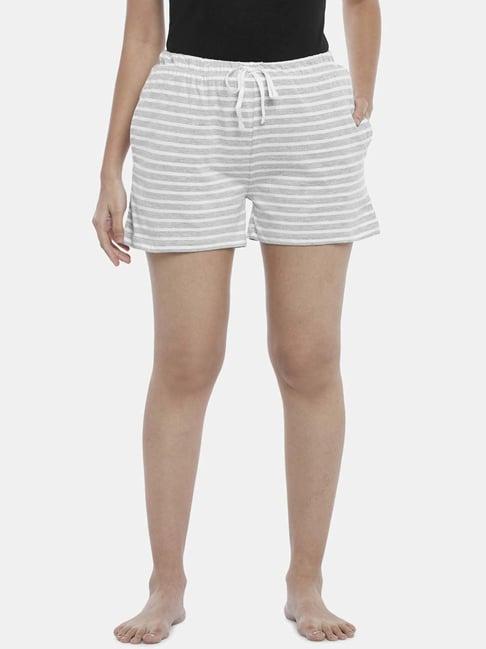 dreamz by pantaloons grey cotton striped shorts