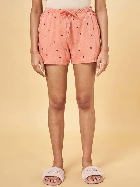 dreamz by pantaloons peach cotton printed shorts