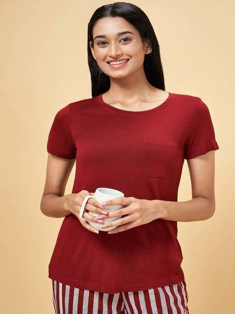 dreamz by pantaloons maroon plain top