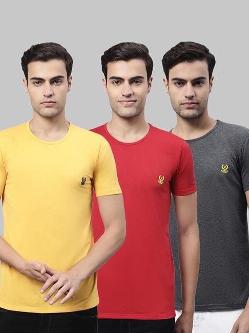 vimal jonney multi cotton regular fit t-shirt - pack of 3