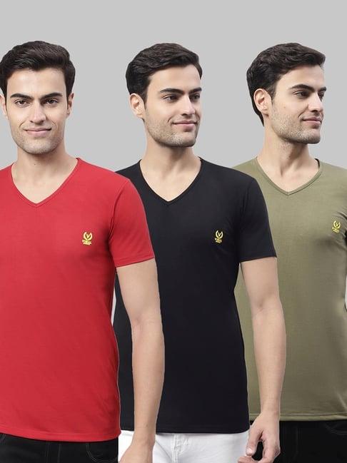 vimal jonney multi cotton regular fit t-shirt - pack of 3