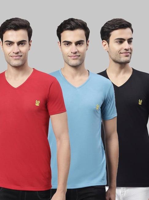 vimal jonney multi cotton regular fit t-shirt - pack of 3