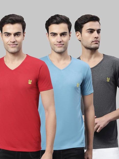 vimal jonney multi cotton regular fit t-shirt - pack of 3