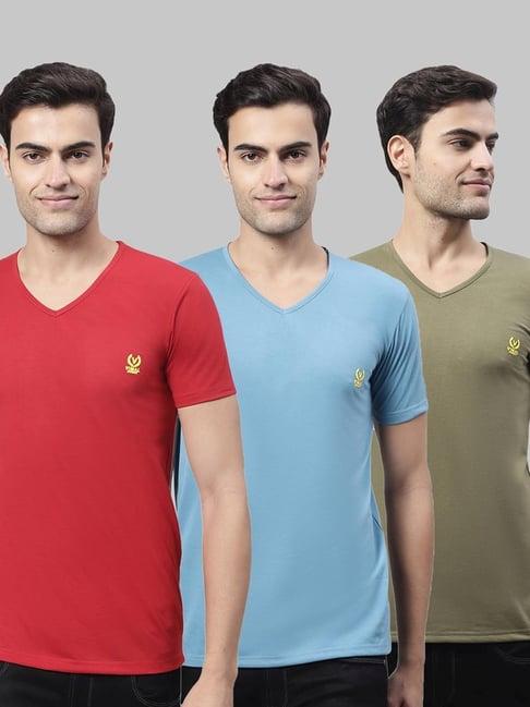 vimal jonney multi cotton regular fit t-shirt - pack of 3