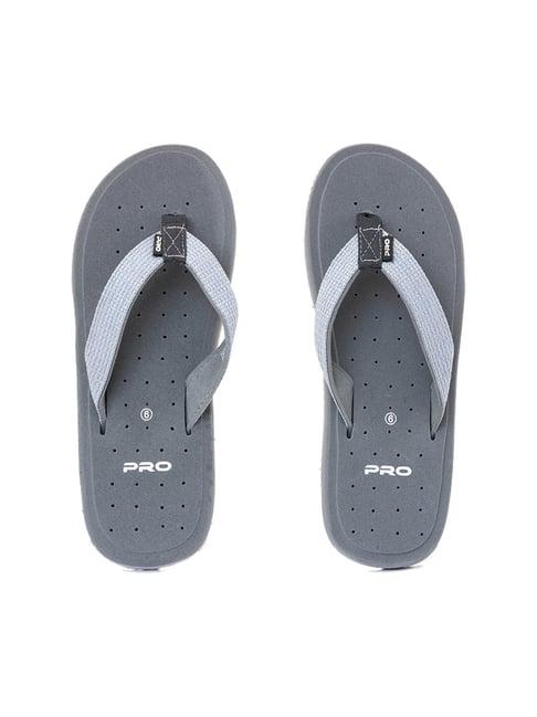 pro by khadims men's grey flip flops