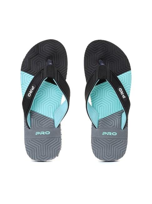 pro by khadims men's black flip flops