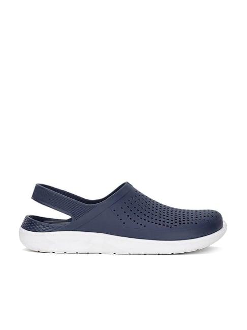 pro by khadims men's navy back strap clogs