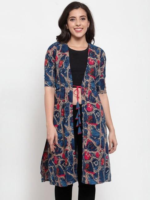 indibelle blue printed shrug