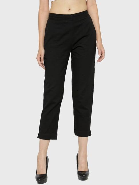 indibelle black cotton trousers