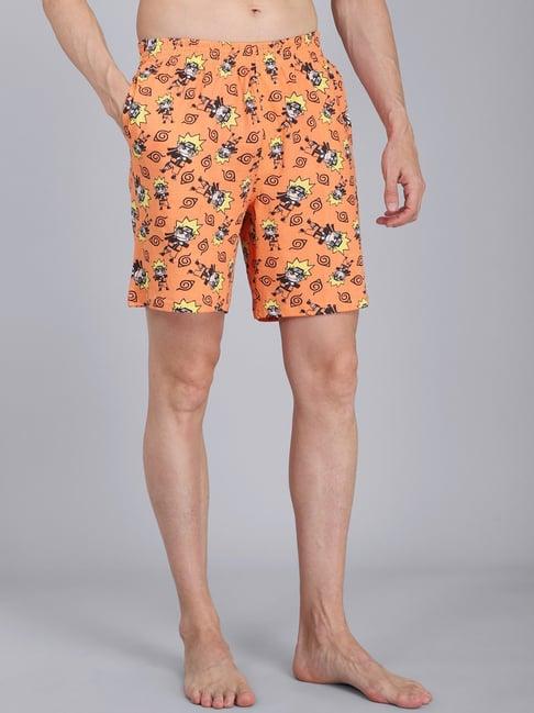 free authority printed naruto orange boxers for men