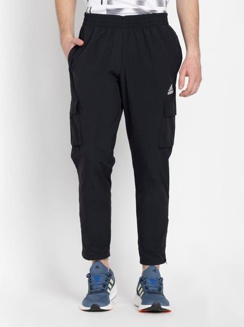 adidas black regular fit sports trackpants