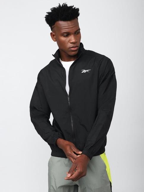 reebok black regular fit jacket