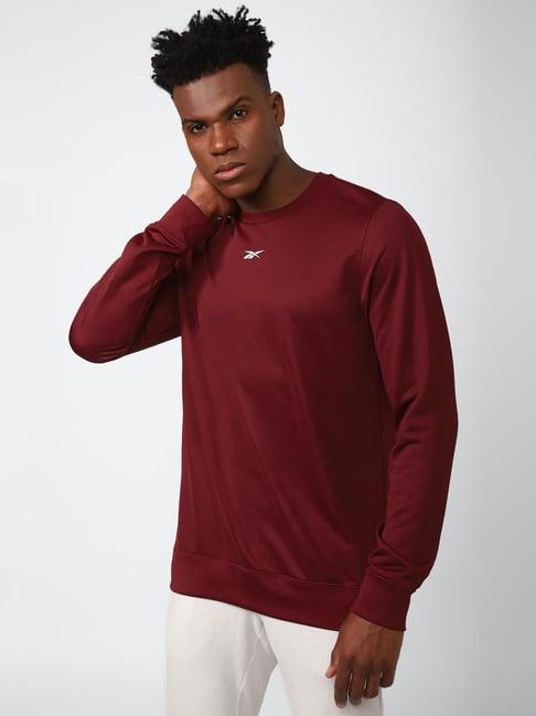 reebok maroon regular fit sweatshirt