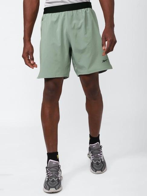 reebok green regular fit sports shorts