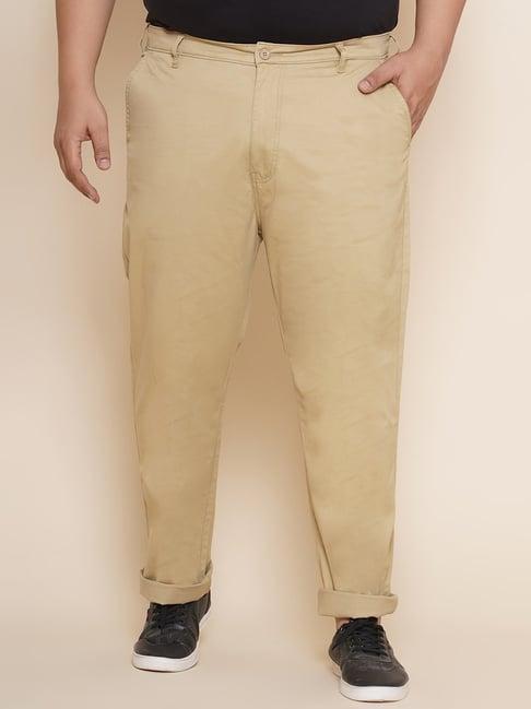 john pride beige regular fit plus size chinos